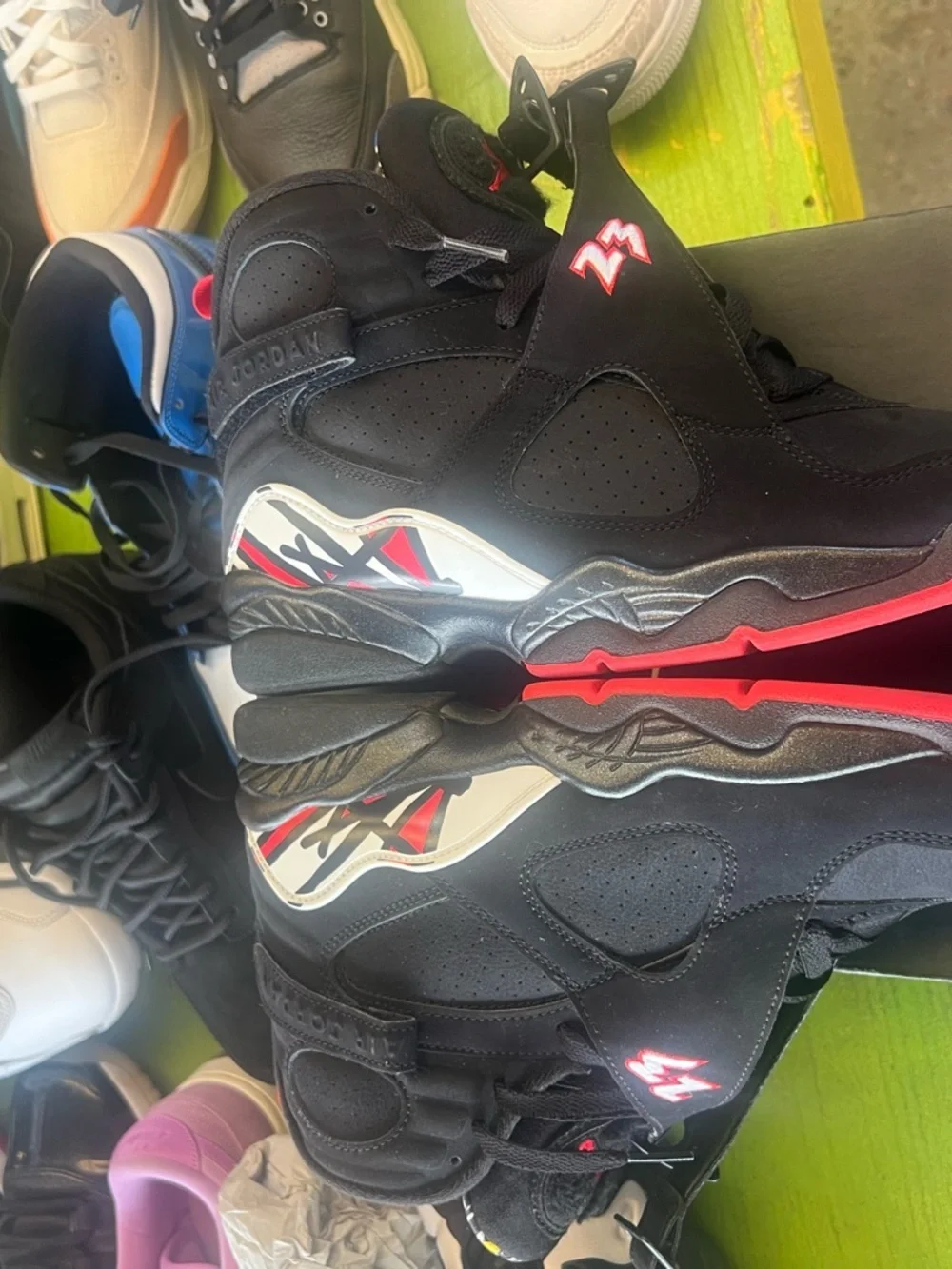 Jordan Men’s Black Red Retro Athletic Shoes Air Jordan 8 Playoffs